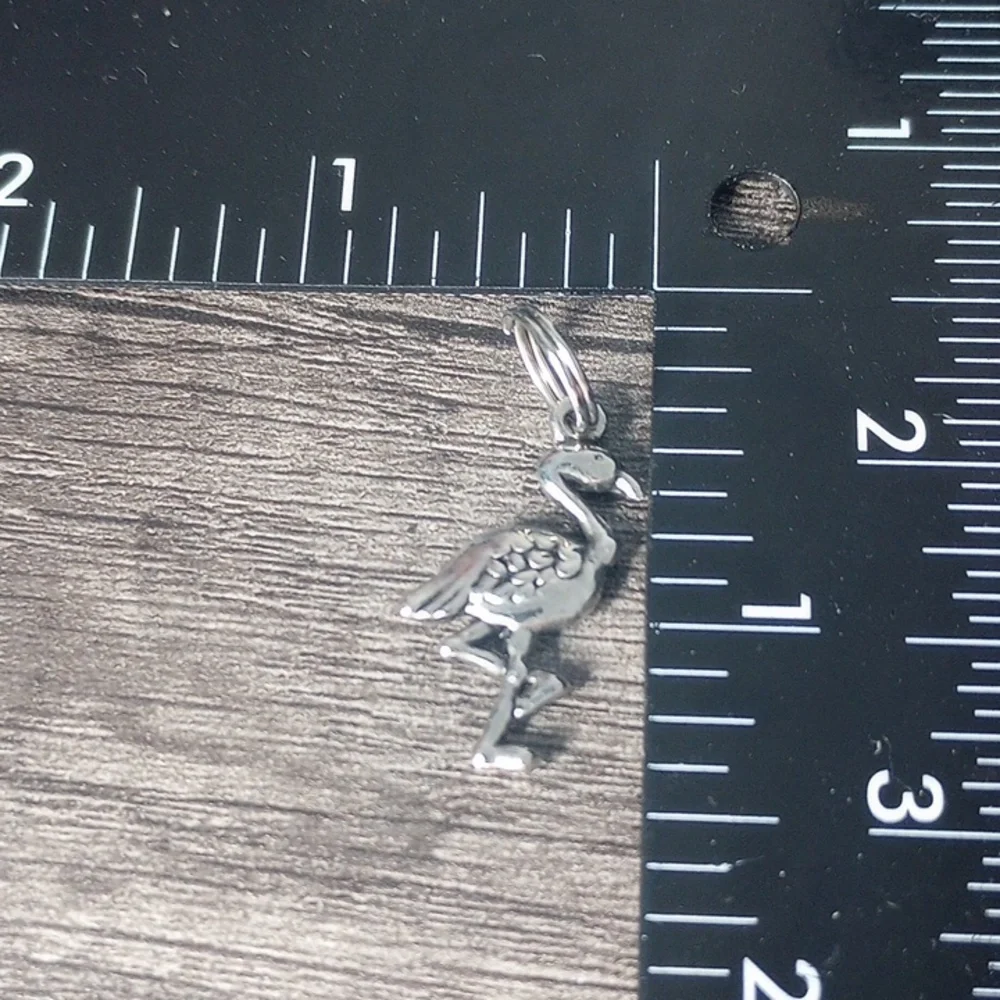 Silver Tone Flamingo Bird Charm Pendant P244